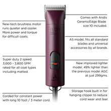 Load image into Gallery viewer, Andis AGC Brushless Super 2 Speed - BURGUNDY