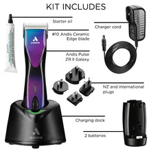 Load image into Gallery viewer, Andis Pulse ZR II Cordless 5 Speed - with 2 Batteries and Case - GALAXY