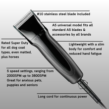 Load image into Gallery viewer, Andis Excel 5 Speed Clipper - Gloss Black