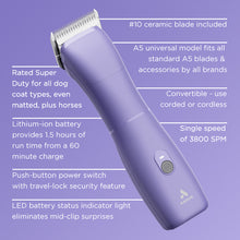 Load image into Gallery viewer, Andis eMERGE Corded/Cordless Clipper - Purple