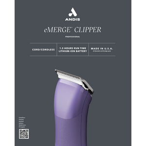 Andis eMERGE Corded/Cordless Clipper - Purple