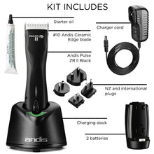 Load image into Gallery viewer, Andis Pulse ZR II 5 Speed Cordless - with 2 Batteries and Case - BLACK