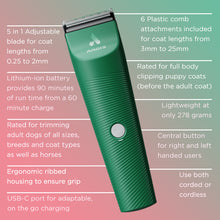 Load image into Gallery viewer, Andis Vida Cordless 5 in 1 Trimmer Clipper - Green