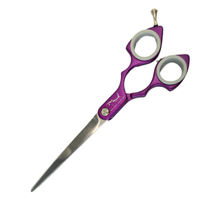 Shernbao Shark Teeth Straight Asian Fusion Scissors - 6.5" Purple