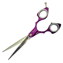 Load image into Gallery viewer, Shernbao Shark Teeth Straight Asian Fusion Scissors - 6.5" Purple