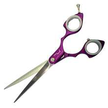 Load image into Gallery viewer, Shernbao Shark Teeth Straight Asian Fusion Scissors - 6.5&quot; Purple