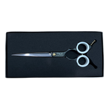 Load image into Gallery viewer, Shernbao Shark Teeth Straight Asian Fusion Scissors - 6.5" Black