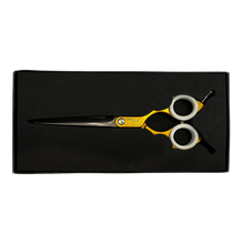 Load image into Gallery viewer, Shernbao Shark Teeth Straight Asian Fusion Scissors - 6.5" Gold