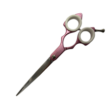 Load image into Gallery viewer, Shernbao Shark Teeth Straight Asian Fusion Scissors - 6.5" Pink