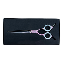 Load image into Gallery viewer, Shernbao Shark Teeth Straight Asian Fusion Scissors - 6.5&quot; Pink