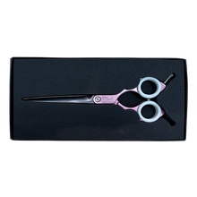 Load image into Gallery viewer, Shernbao Shark Teeth Straight Asian Fusion Scissors - 6.5" Pink
