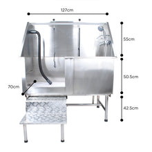 Load image into Gallery viewer, Premium Stainless Steel Bath Tub with Stairs - 1.2 metre