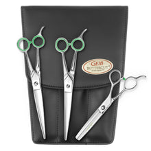 Load image into Gallery viewer, grooming scissors
Straight scissors 
Geib Gator 8.5&quot; 3 Piece Scissor Set with Case