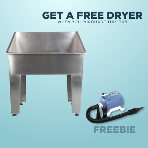 Shernbao Compact Stainless Steel Bath Tub - 90cm