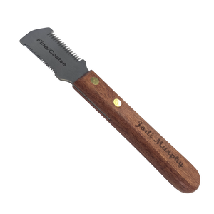 Jodi Murphy Carding Knife
Fine Coarse Combo Carding Knife
Grooming stripping knife
Undercoat removal tool
Professional carding knife
Finishing work grooming tool
Carding knife for finer coats
Tool for detail grooming areas
Removes heavy undercoat
Bulk coat removal tool
Efficient grooming knife
Time-saving grooming tool