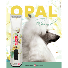 Load image into Gallery viewer, Cordless A5 dog grooming clipper
Heiniger Opal floral limited edition
Quiet cordless pet clipper for cats and dogs
Professional Swiss made dog clippers Auckland
Heiniger Opal replacement battery and blades NZ
Lightweight 2 speed grooming clippers