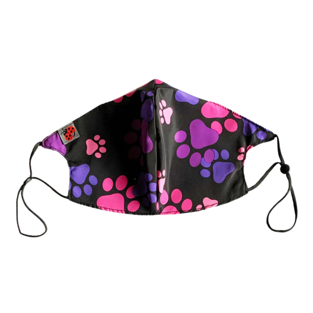 Ladybird Line Mask - Pink & Purple Paw Print – AllGroom