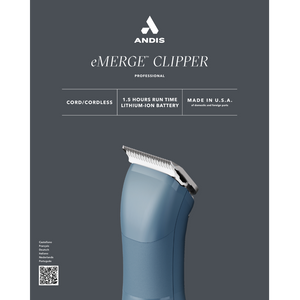 Andis eMERGE Corded/Cordless Clipper - Blue