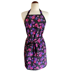 Ladybird Line Apron - Pink and Purple Paw Print