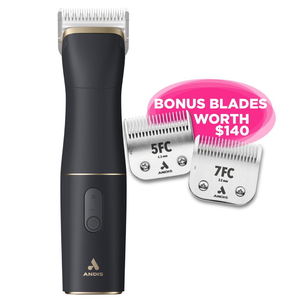 Andis Cordless Clipper
5-Speed Cordless Clipper
Professional Dog Clippers NZ
Long Runtime Dog Clipper
Low Vibration Clippers
A5 Blade Clippers
Heavy Duty Grooming Clippers
Professional Clippers for Double Coats
FREE BLADES
FREE PET GROOMING BLADES