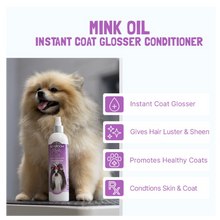 Load image into Gallery viewer, Bio-Groom Mink Oil Instant Coat Glosser
Professional dog shine spray NZ
Mink oil for pet coat conditioning
High-luster dog grooming spray
Bio-Groom 12oz Mink Oil
Best shine spray for show dogs
Pet coat sunscreen spray
Anti-static grooming spray for dogs
Vitamin E dog coat treatment
Bio-Groom NZ supplier