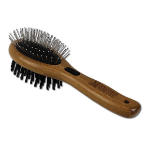 Bamboo Groom Combo Double Brush Pin and Bristle - Short to Med