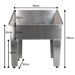Shernbao Compact Stainless Steel Bath Tub - 90cm
