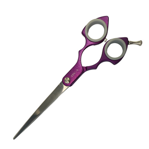 Shernbao Shark Teeth Straight Asian Fusion Scissors - 6.5" Purple