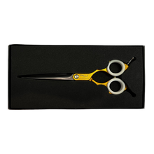 Load image into Gallery viewer, Shernbao Shark Teeth Straight Asian Fusion Scissors - 6.5&quot; Gold