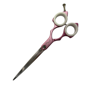 Shernbao Shark Teeth Straight Asian Fusion Scissors - 6.5" Pink