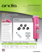 Load image into Gallery viewer, Andis AGC Brushless Super 2 Speed FUCHSIA